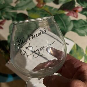 Vintage Stan Musial Autographed Glass with Black Signature from his restaurant B